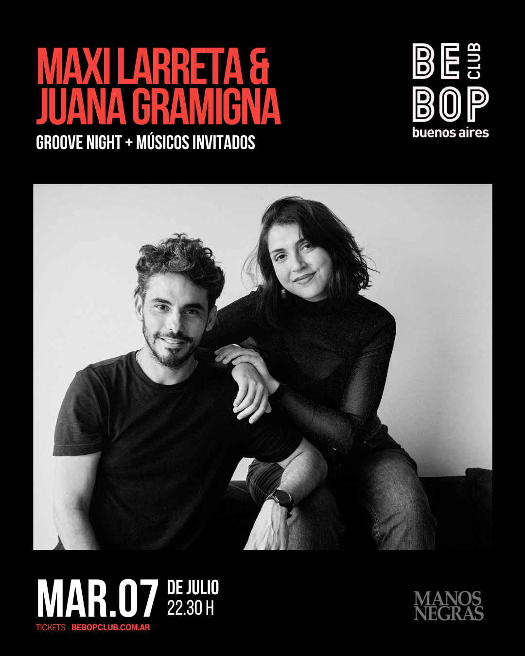 Maxi Larreta & Juana Gramigna | Groove Night | + músicos invitados | 07/07/2026